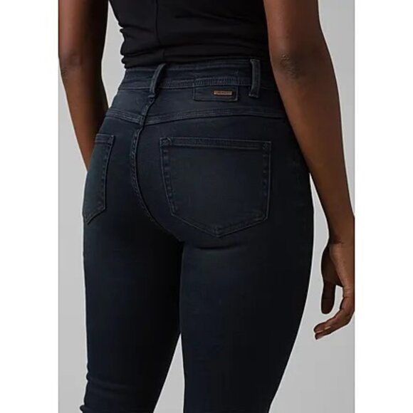 NEW Prana Soma Dark Wash Tinted Mid Rise Organic Slim Leg Fit Jeans Pants 26 NWT - Picture 2 of 6